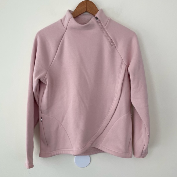 Athleta Girl Cozy Karma Wrap Sweatshirt XXL/16 Pale Pink Blush Ballerina Pink - Picture 3 of 9